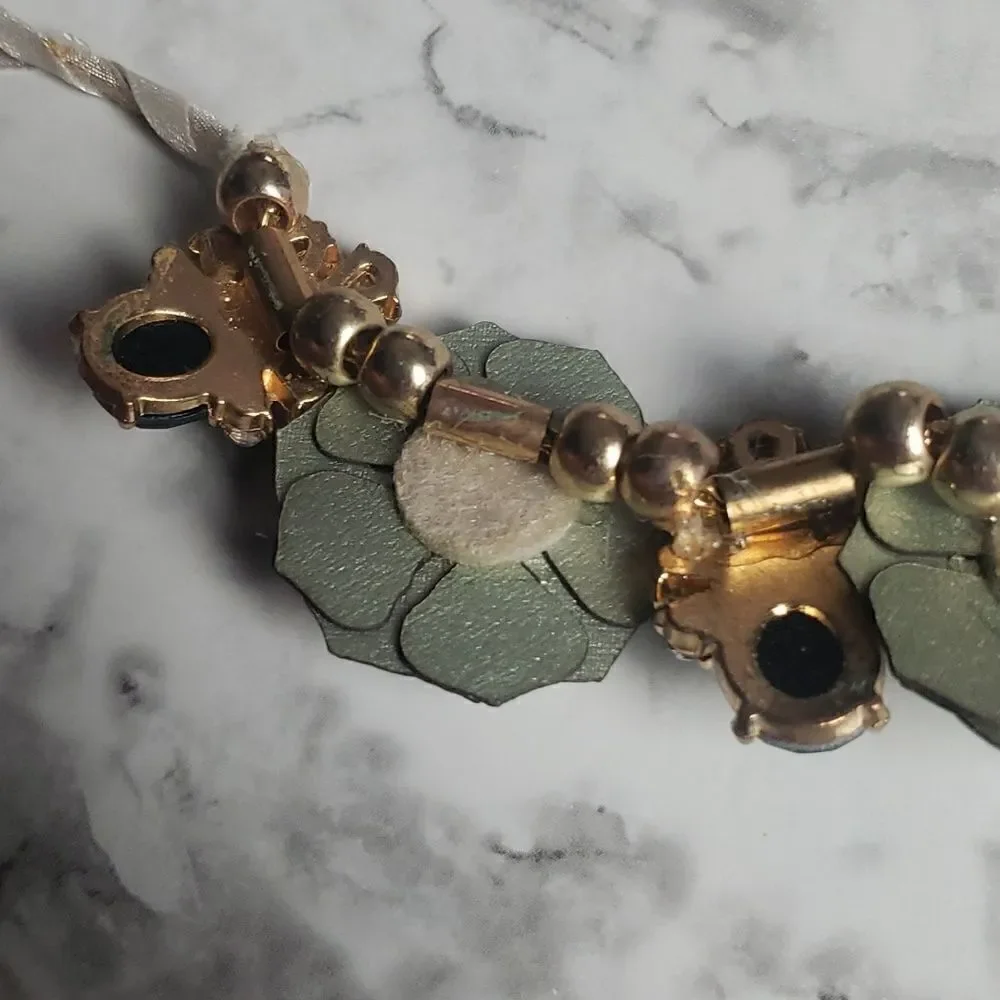 Repurposed Blue Flower Necklace